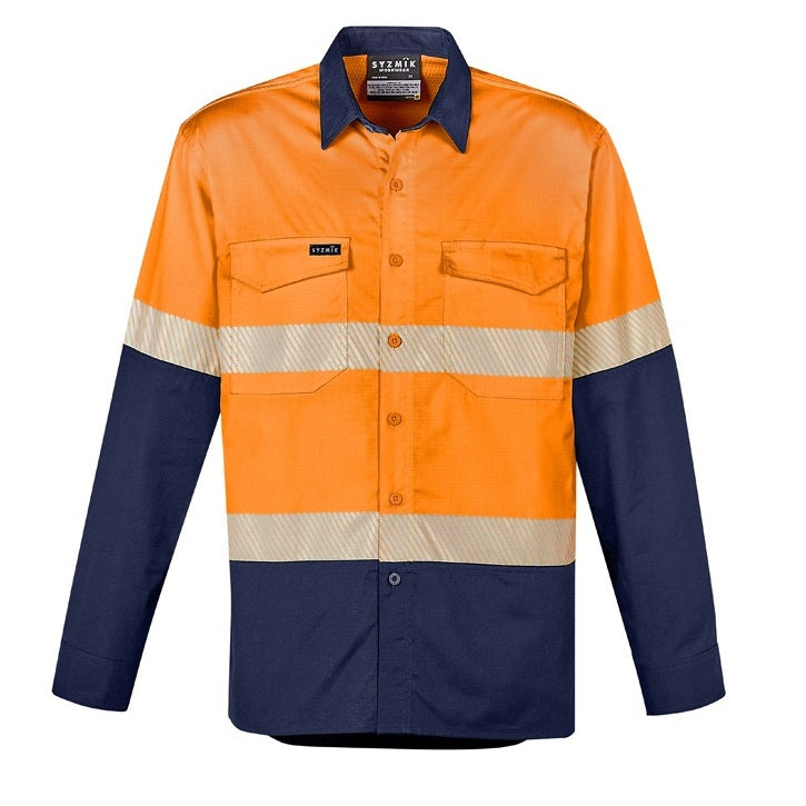 Syzmik ZW229 Mens Rugged Cooling HiVis Segmented Tape L/S Shirt