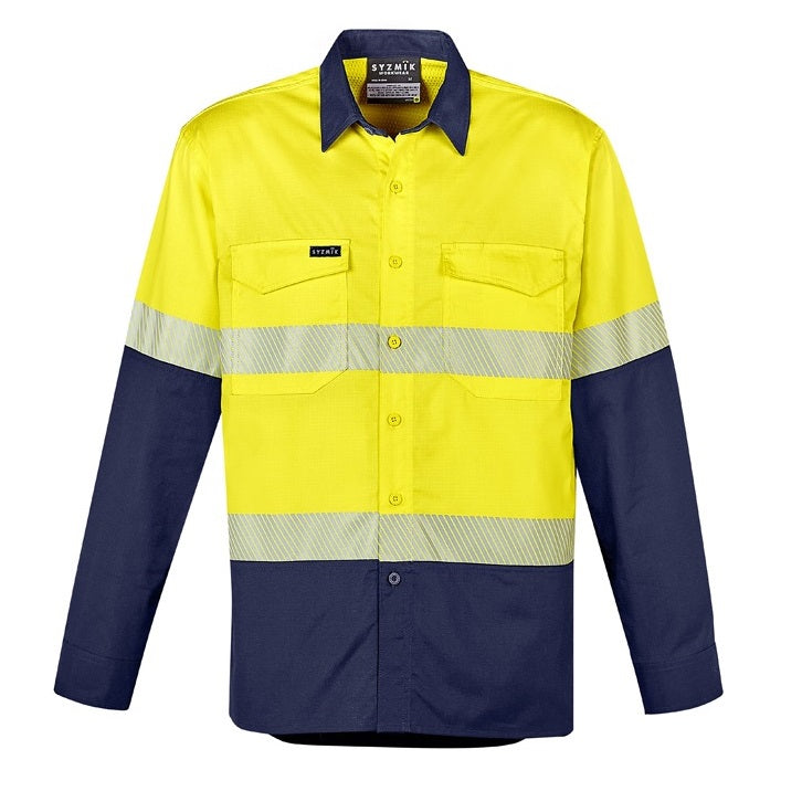Syzmik ZW229 Mens Rugged Cooling HiVis Segmented Tape L/S Shirt