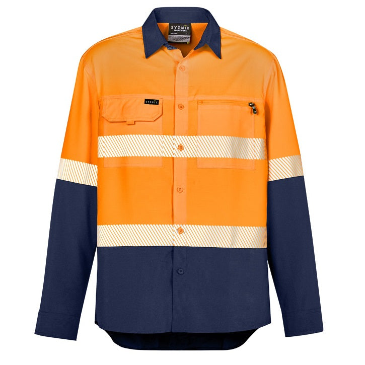 Syzmik ZW470 Mens HiVis Outdoor Segmented Tape L/S Shirt
