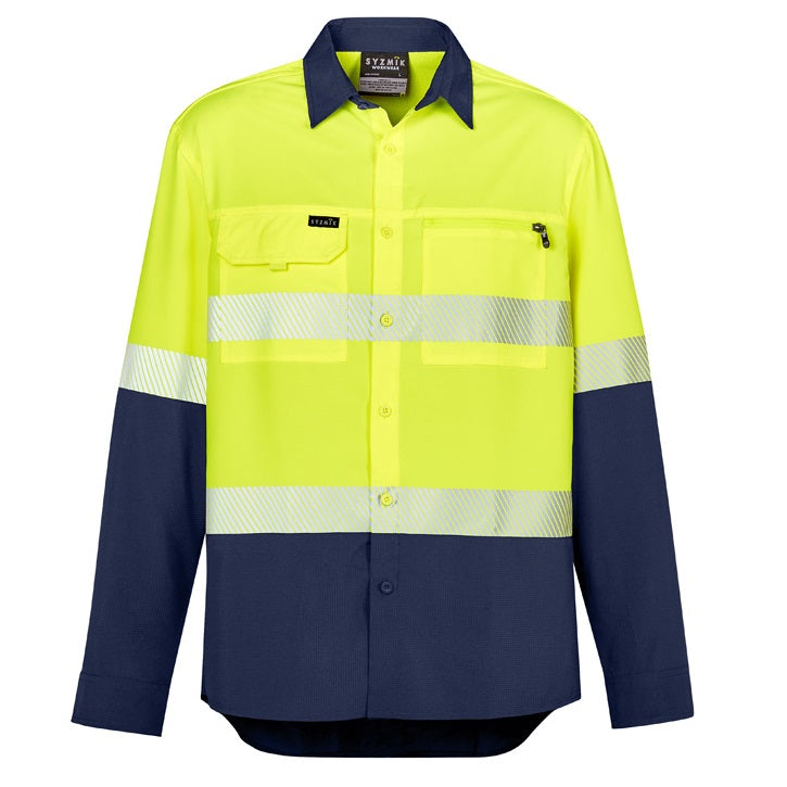 Syzmik ZW470 Mens HiVis Outdoor Segmented Tape L/S Shirt