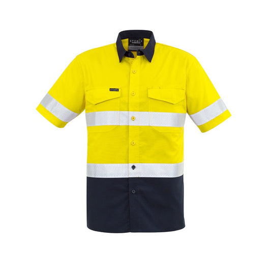 Syzmik ZW835 Mens Rugged Cooling Taped HiVis Spliced S/S Shirt