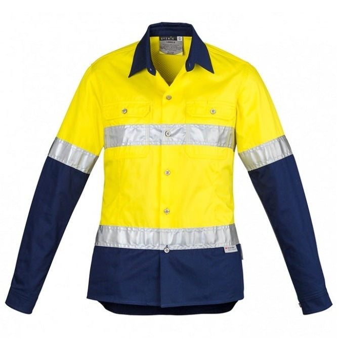 Syzmik ZWL123 Ladies HiVis Spliced Industrial Long Sleeve Shirt Hooped Tape