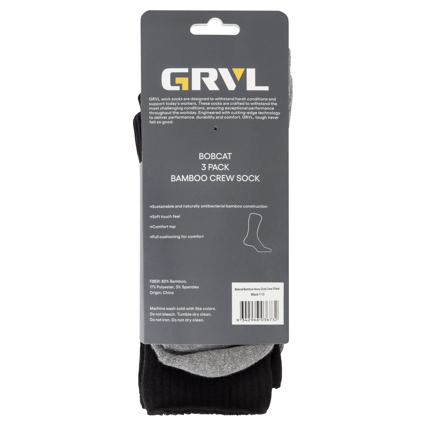 Grvl-S3 The Bobcat Bamboo 3 Pack Socks
