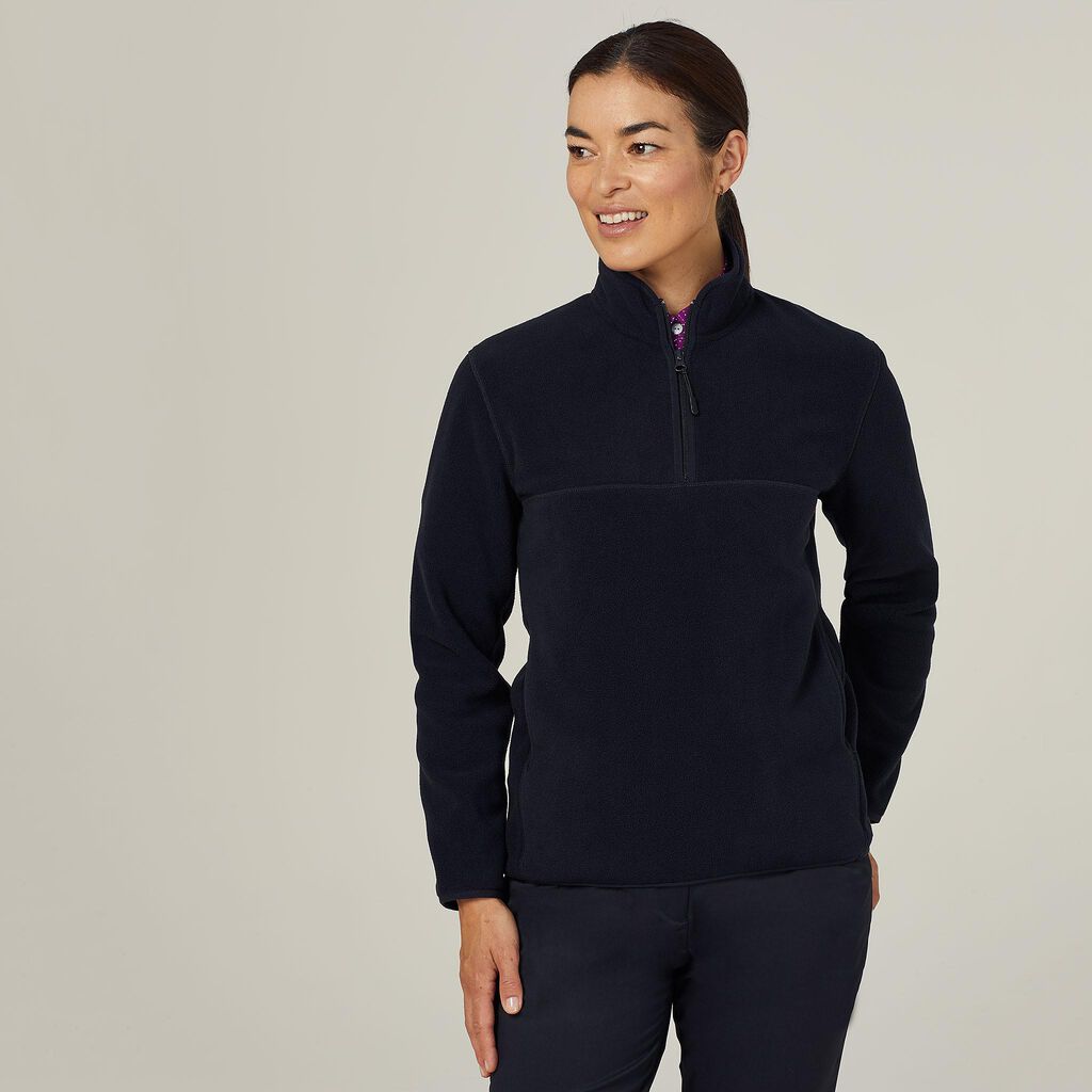 NNT CAT1GT Polar Fleece Zip Neck Pullover - Navy - Front View