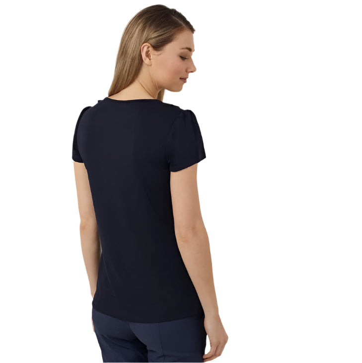 NNT CAT48H Matt Jersey Cap Sleeve Ruffle Neck T-Top