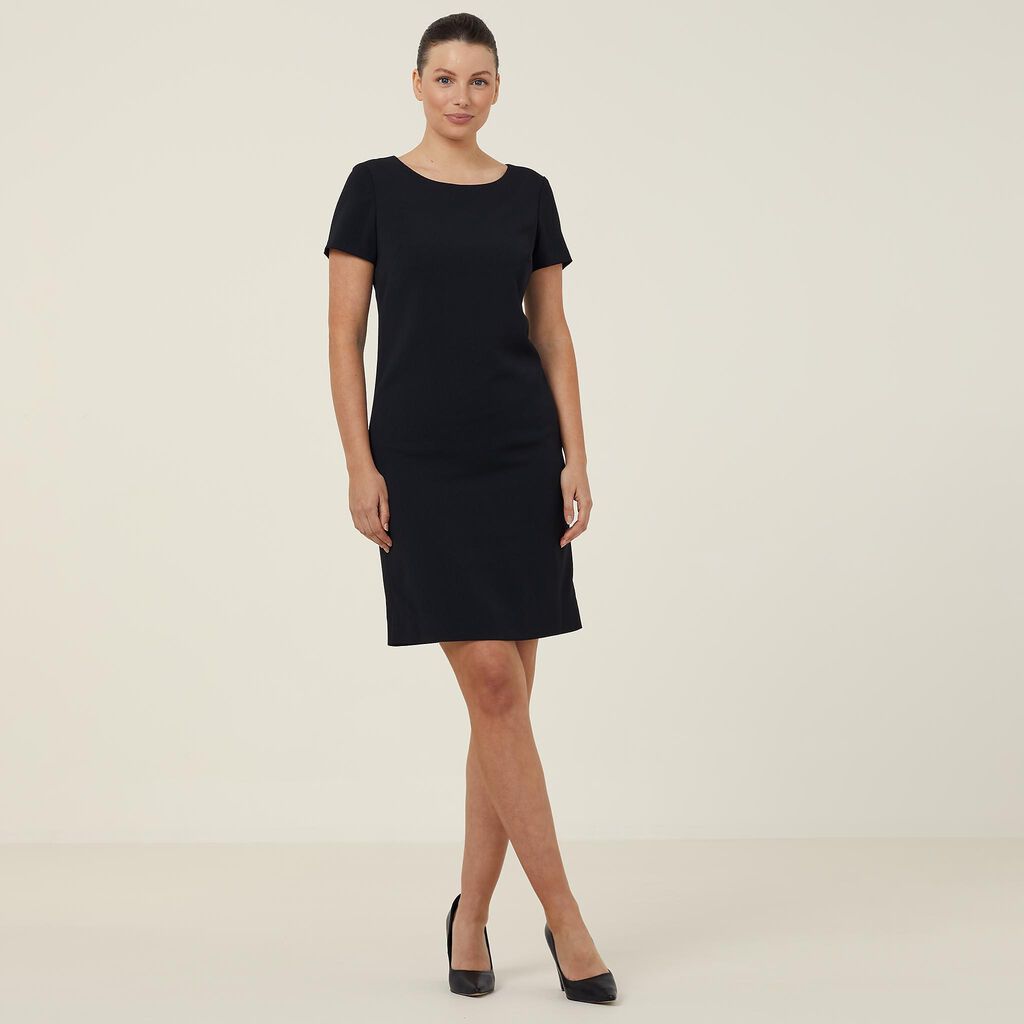 NNT CAT62U Short Sleeve Dress - Black - Front View
