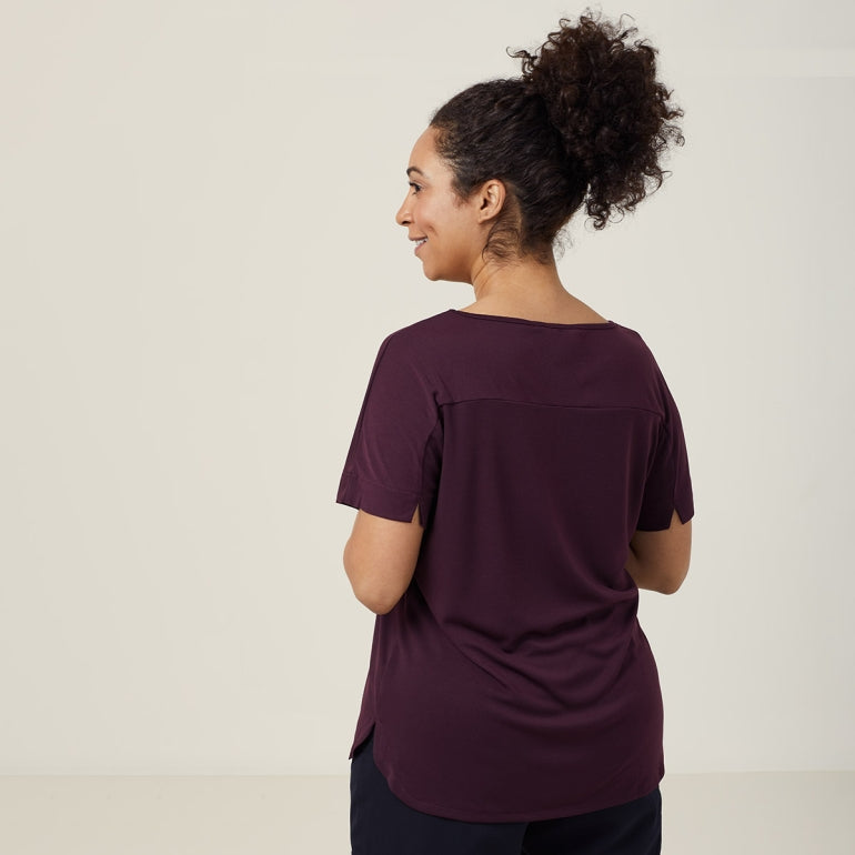 NNT CATUHN Matt Jersey Boat Neck Short Sleeve Top