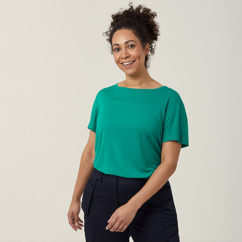 NNT CATUHN Matt Jersey Boat Neck Short Sleeve Top