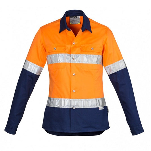 Syzmik ZWL123 Ladies HiVis Spliced Industrial L/S Shirt Hooped Tape