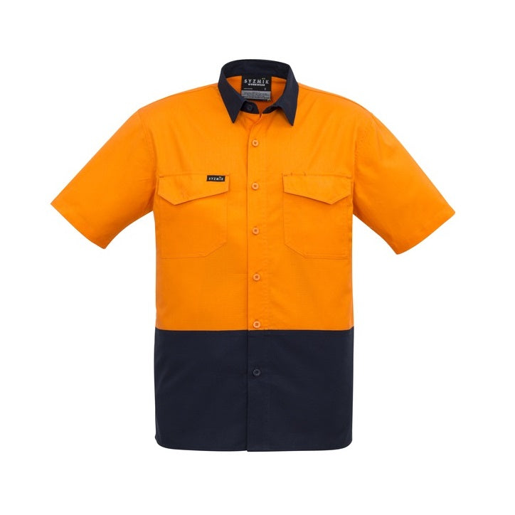 Syzmik ZW815 Mens Rugged Cooling HiVis Spliced S/S Shirt