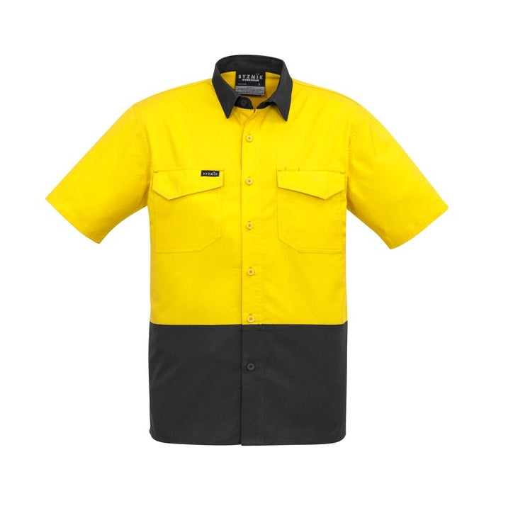 Syzmik ZW815 Mens Rugged Cooling HiVis Spliced S/S Shirt