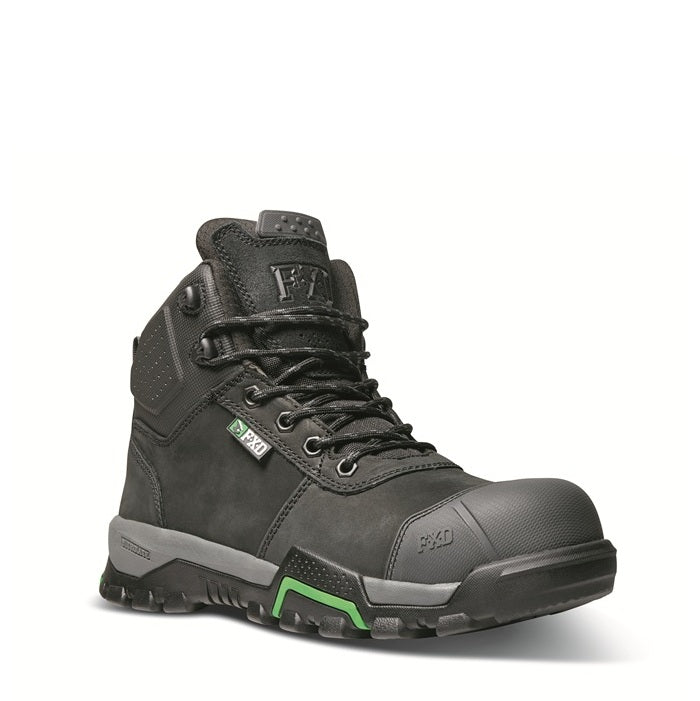 FXD WB-2 Mid Cut Work Safety Boots - Black - Angled View