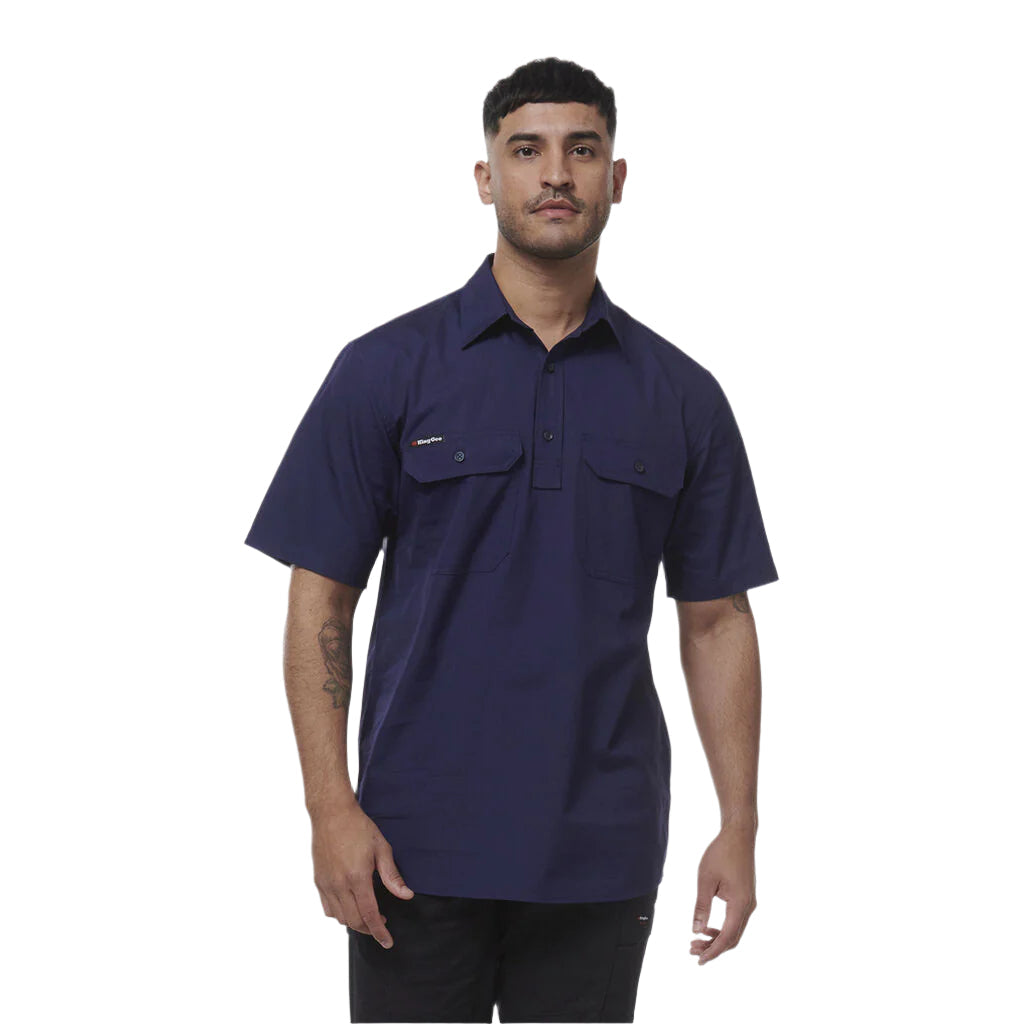 KingGee K14032 Mens Workcool Vented Closed Front Shirt Short Sleeve