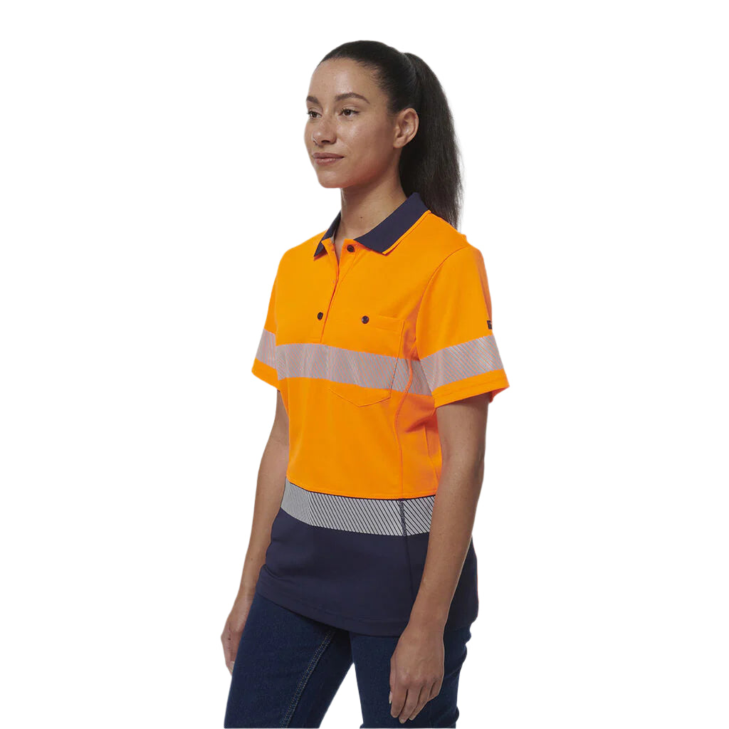 KingGee K44224 Womens Workcool Hyperfreeze Spliced S/S Polo W/ Segmented Tape