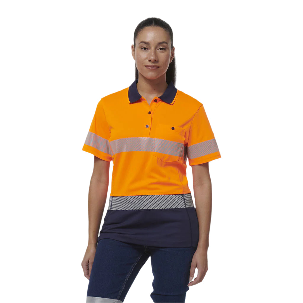 KingGee K44224 Womens Workcool Hyperfreeze Spliced S/S Polo W/ Segmented Tape
