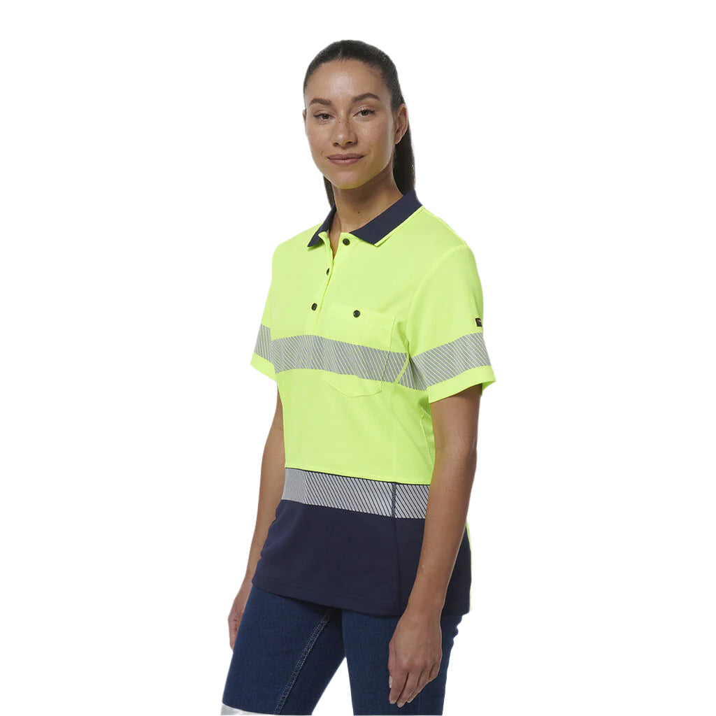 KingGee K44224 Womens Workcool Hyperfreeze Spliced S/S Polo W/ Segmented Tape