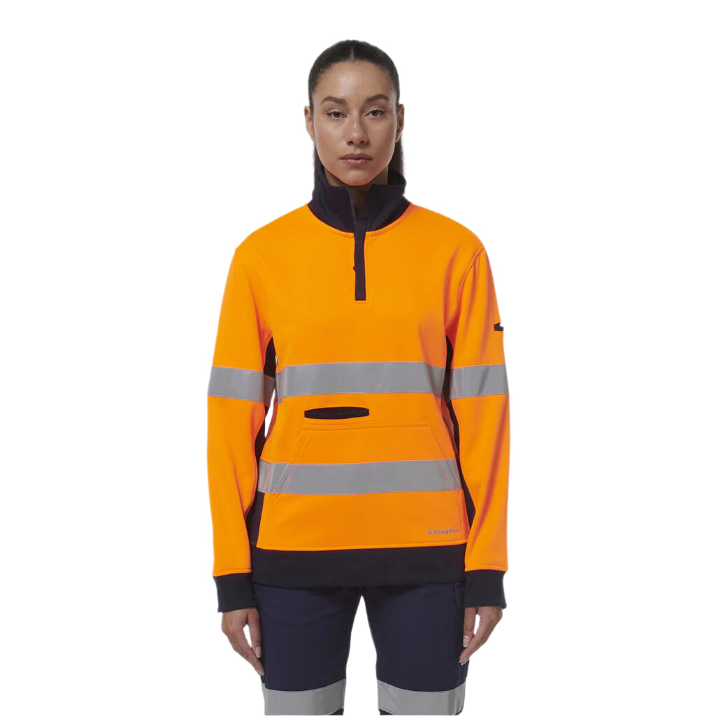 KingGee K45009 Womens Reflective Spliced 1/4 Zip Fleece