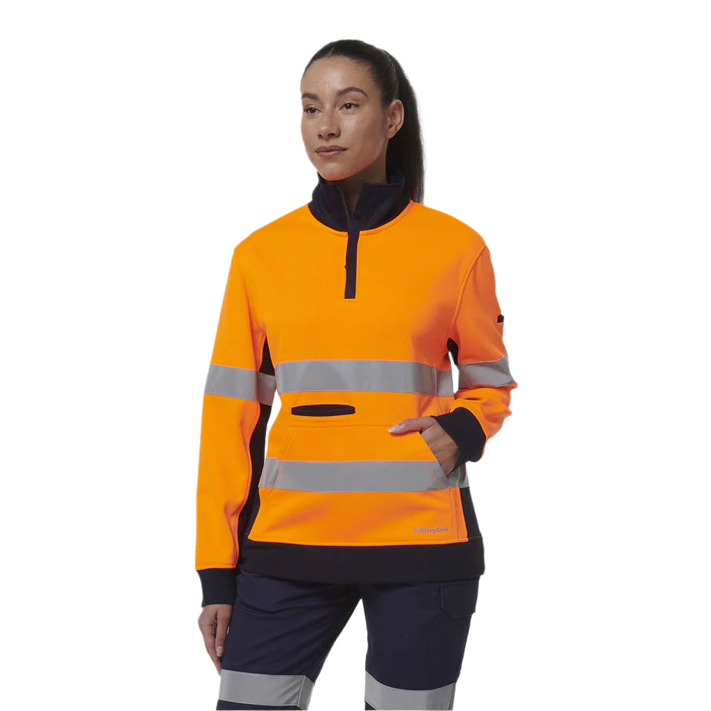 KingGee K45009 Womens Reflective Spliced 1/4 Zip Fleece