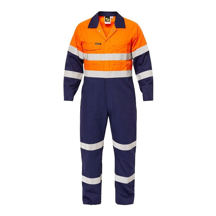 Workcraft WC3063 HiVis Two Tone Cotton Drill Coverall with Industrial Laundry Reflective Tape