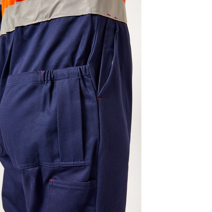 Workcraft WC3063 HiVis Two Tone Cotton Drill Coverall with Industrial Laundry Reflective Tape