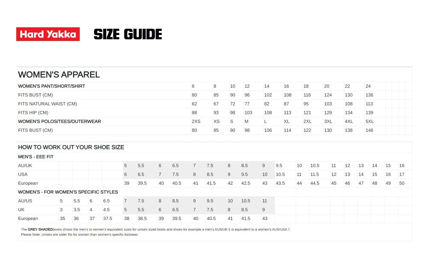 Size Chart