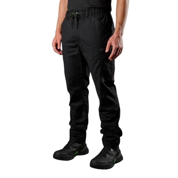 FXD WP-12 Elastic Waist Stretch Ripstop Pant - Black - Lifestyle Angled View