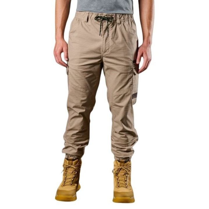 FXD WP-12C Elastic Waist Stretch Ripstop Pant - Khaki - Lifestyle Front View