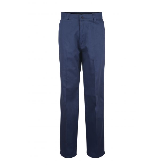 Workcraft WP3038 Classic Flat Front Cotton Drill Trousers Navy colour - front view
