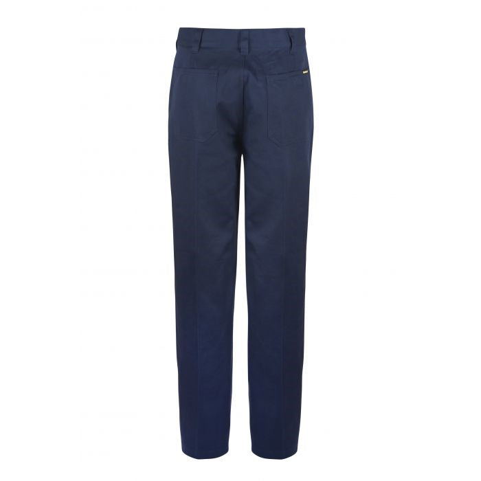 Workcraft WP3038 Classic Flat Front Cotton Drill Trousers - back view