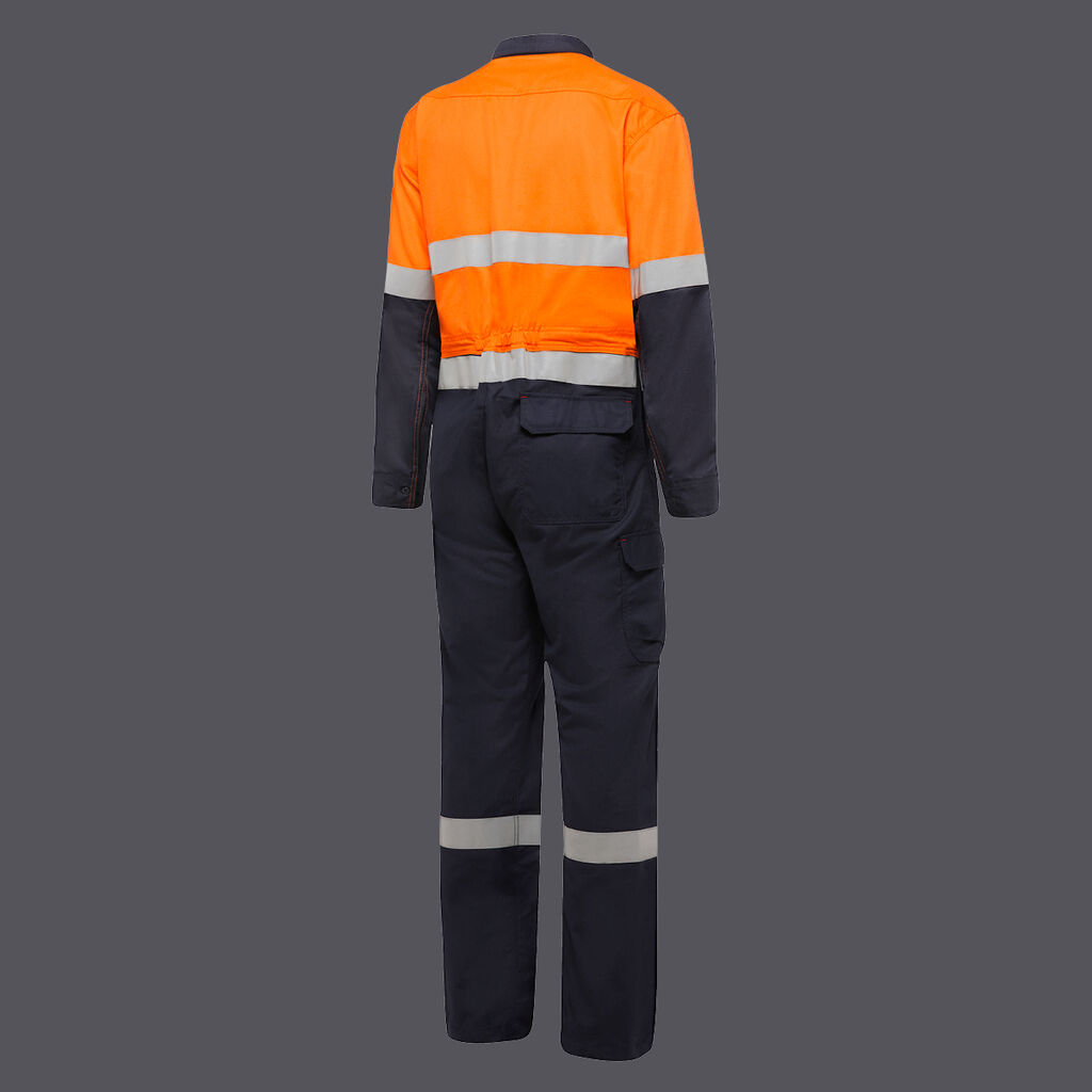KingGee Y00055 Sheildtec FR Hi Vis Two Tone Coverall With FR Tape