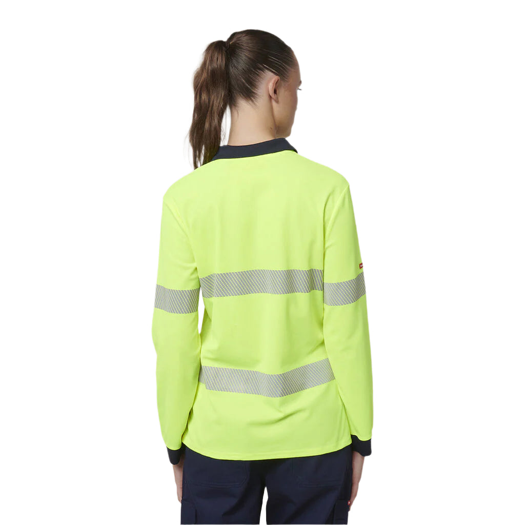 Hard Yakka Y08604 Womens Long Sleeve Hi Vis Taped Polo