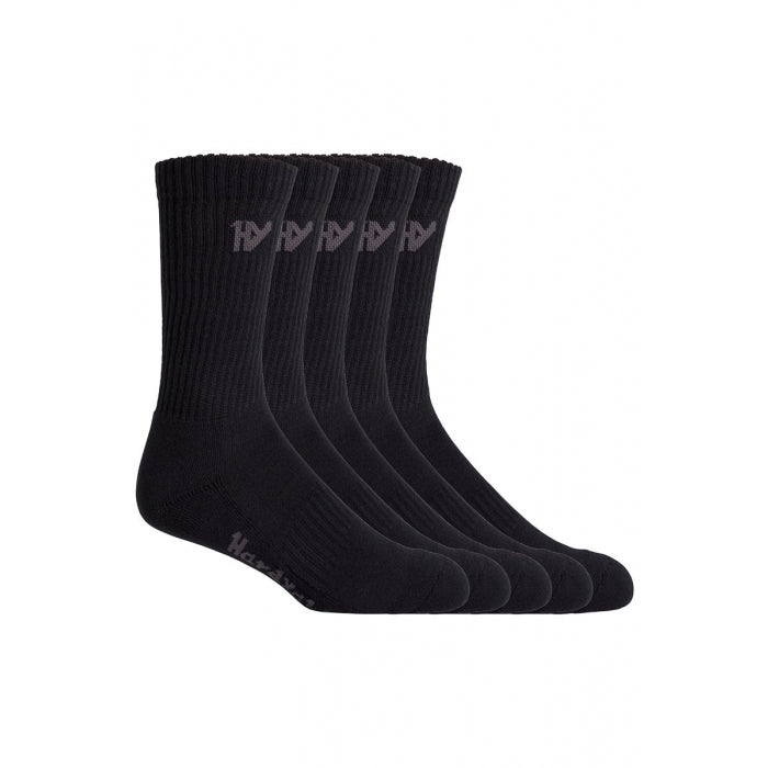 Hard Yakka Y20035 Crew Socks 5-Pack - Black - Product View