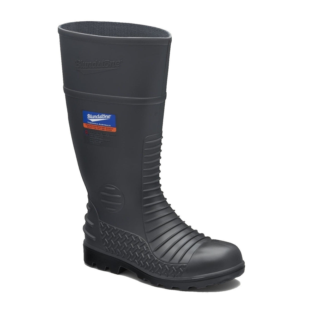 Blundstone 028 PR Met Guard Safety Gumboot - Grey - Angled View
