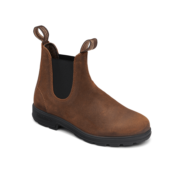 Blundstone 1911 Unisex Originals Suede Elastic Sided Boots - Tobacco - Angled View