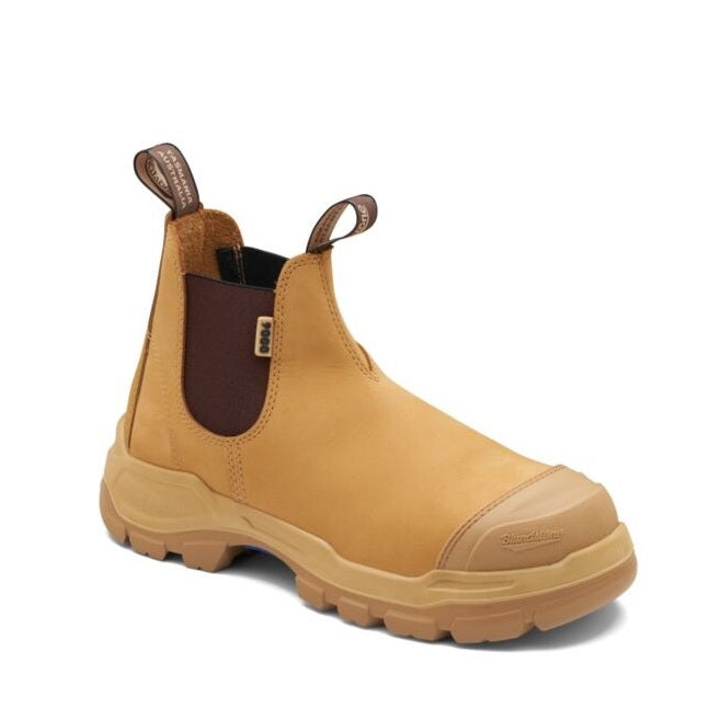 Blundstone 9000 Unisex Rotoflex 4 Elastic Side Safety Boots - Wheat - Angled View