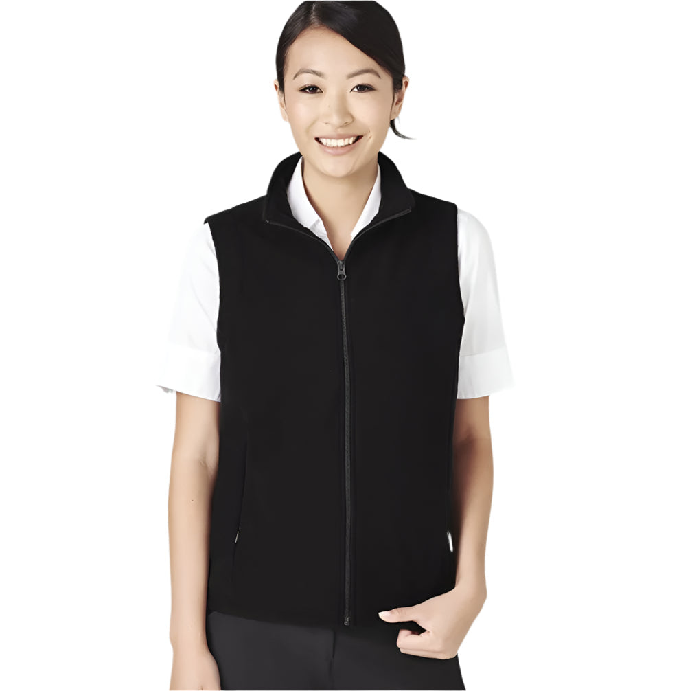 Biz Collection PF905 Ladies Plain Vest - Black - Front View