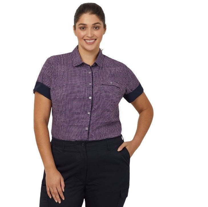 NNT CAT9S2 Short Sleeve Action Back Shirt - Navy - Front View