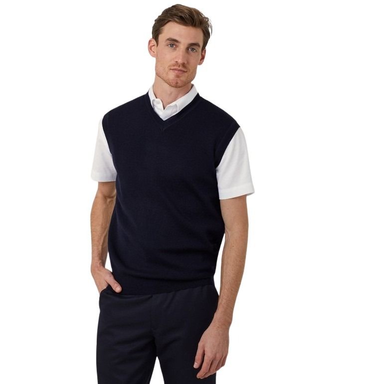 NNT CATE27 V-Neck Vest - Navy - Front View