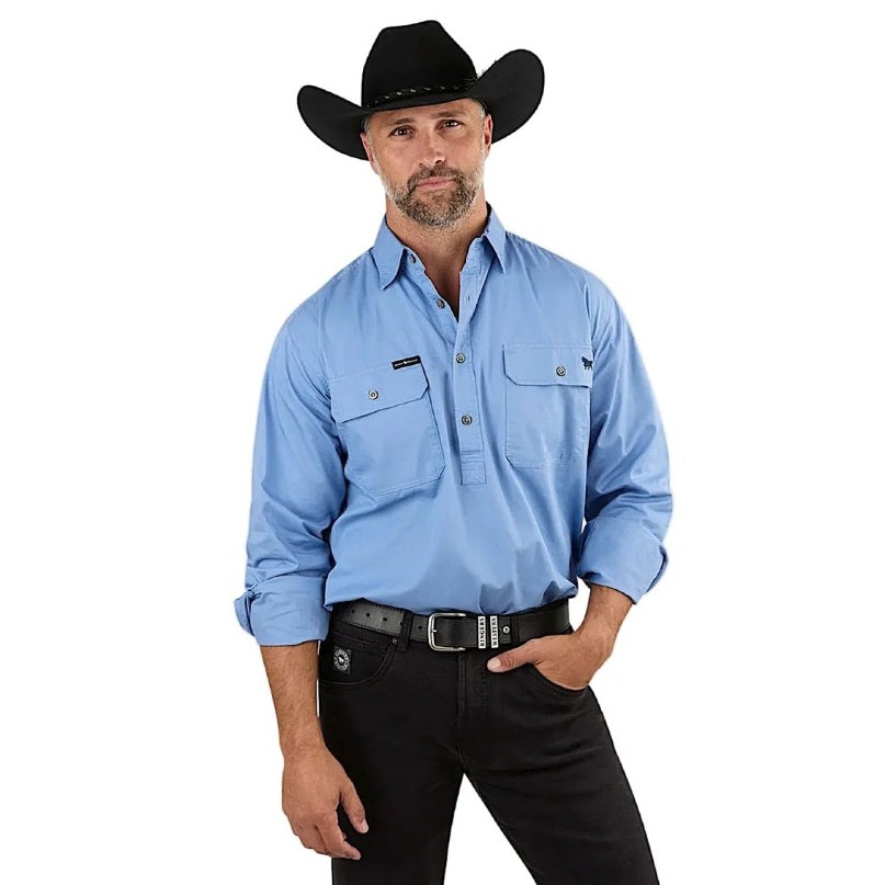 blue Ringers Western 171110002 King River Mens Half Button Work Shirt