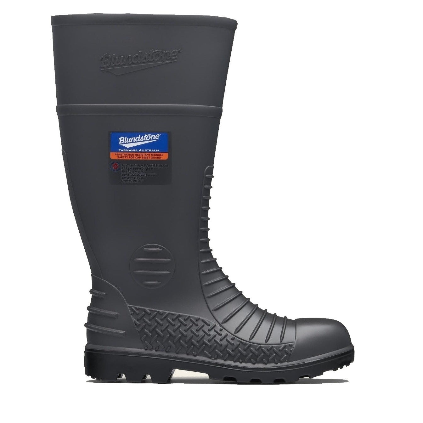 Blundstone 028 PR Met Guard Safety Gumboot - Grey - Side View