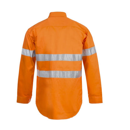 Workcraft WS4002 HiVis L/S Cotton Drill Shirt with CSR Reflective Tape