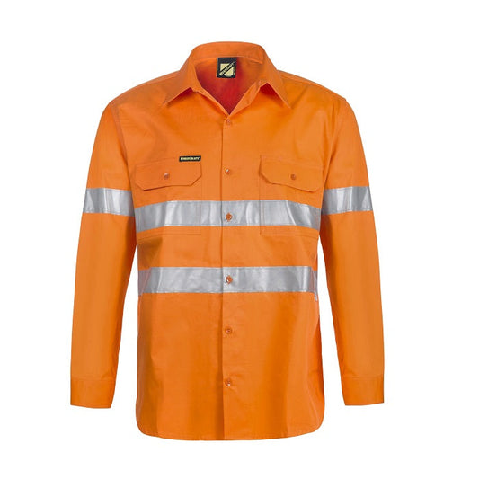 Workcraft WS4131 Lightweight HiVis L/S Vented Cotton Drill Shirt