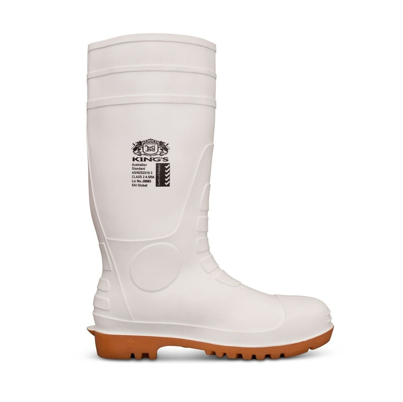 Kings 10-110 Safety Gumboots White - Side View