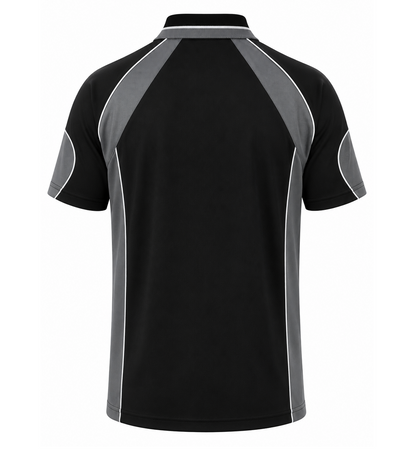 Aussie Pacific N1300 Murray Mens Polo - Black/Ash - Back View