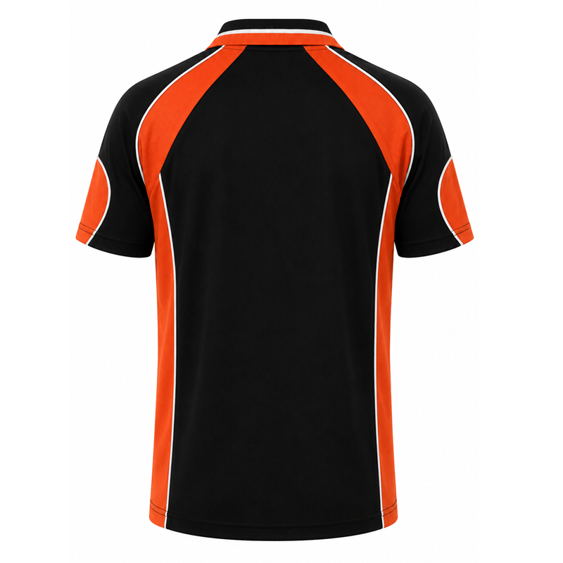 Aussie Pacific N1300 Murray Mens Polo - Black/Orange - Back View