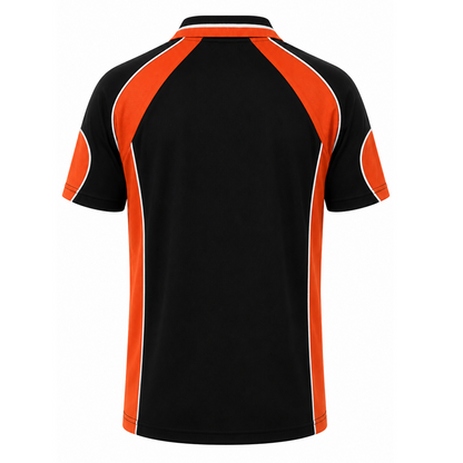 Aussie Pacific N1300 Murray Mens Polo - Black/Orange - Back View