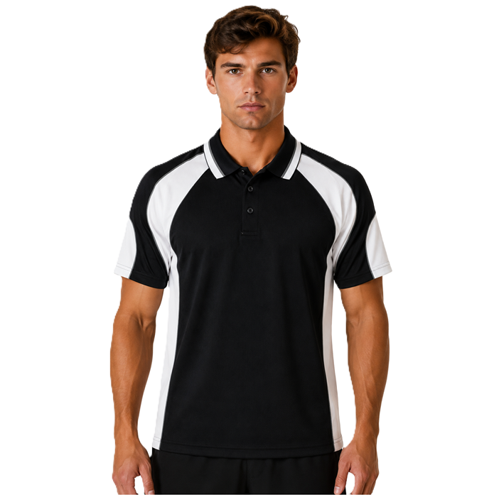 Aussie Pacific N1300 Murray Mens Polo - Black/White - Lifestyle