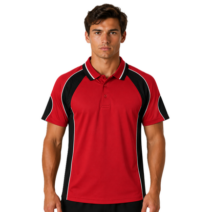 Aussie Pacific N1300 Murray Mens Polo - Red/Black - Lifestyle