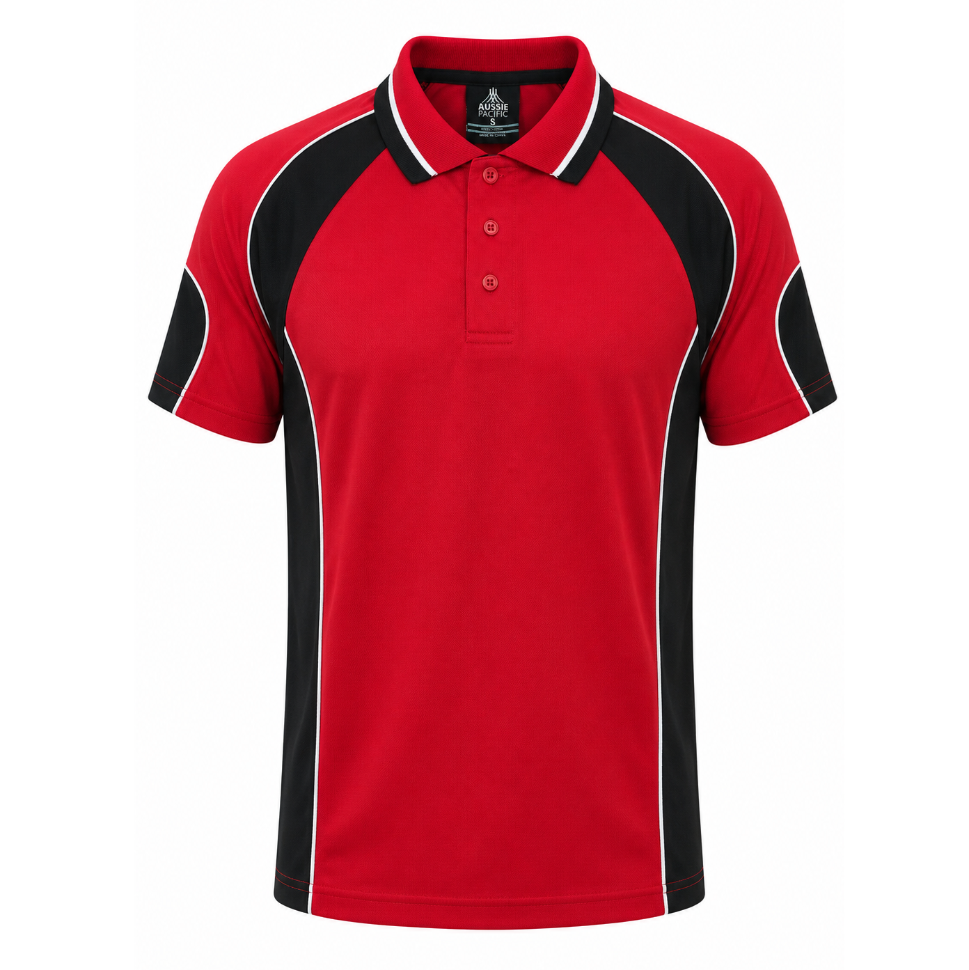 Aussie Pacific N3300 Kids Murray Polo - Red/Black - Front View