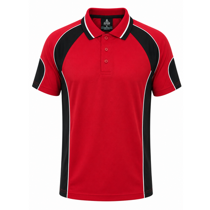 Aussie Pacific N3300 Kids Murray Polo - Red/Black - Front View